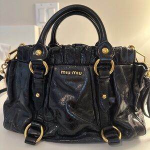 Miu Miu VITELLO LUX 2way Handbag Shoulder bag Leather